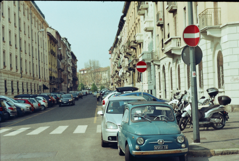 One of the central streets of Milan.
